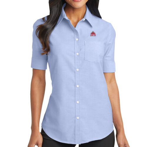 LBYD Embroidered  - Ladies Short Sleeve SuperPro &#153; Oxford Shirt Thumbnail