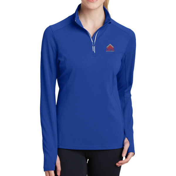 LBYD Embroidered  - Ladies Sport Wick ® Textured 1/4 Zip Pullover Thumbnail