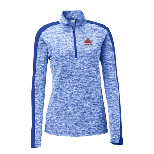 LBYD Embroidered  - Ladies PosiCharge ® Electric Heather Colorblock 1/4 Zip Pullover Thumbnail