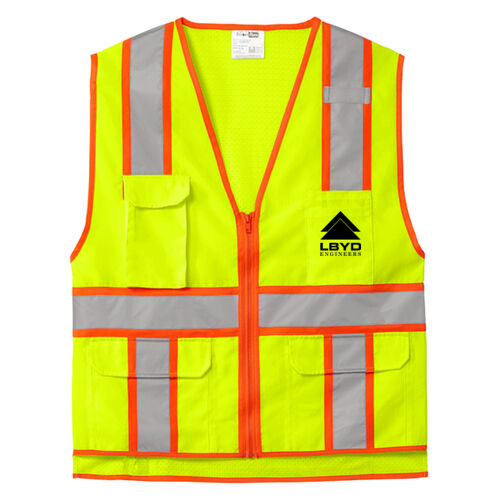 LBYD Printed  - &#174; Ansi 107 Class 2 Surveyor Zippered Two Tone Vest Thumbnail