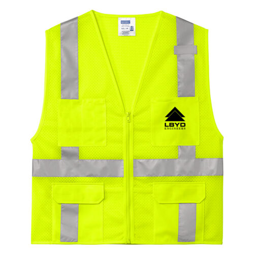 LBYD Printed  - &#174; Ansi 107 Class 2 Mesh Six Pocket Zippered Vest Thumbnail