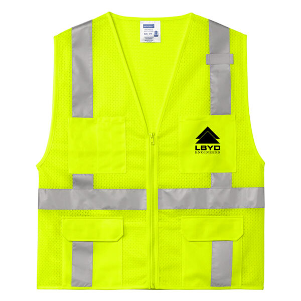 LBYD Printed  - &#174; Ansi 107 Class 2 Mesh Six Pocket Zippered Vest Thumbnail