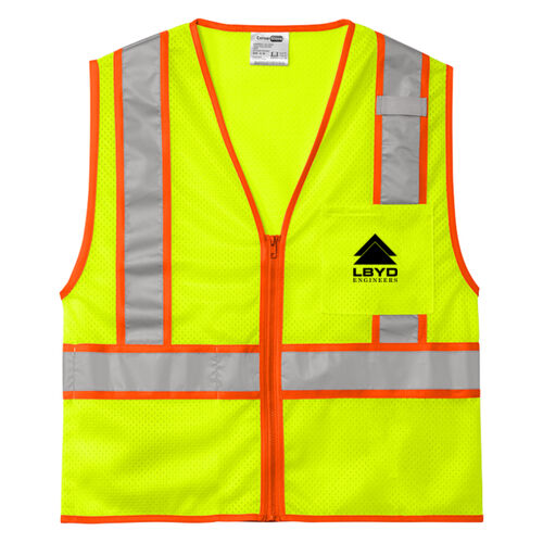 LBYD Printed  - &#174; Ansi 107 Class 2 Mesh Zippered Two Tone Vest Thumbnail