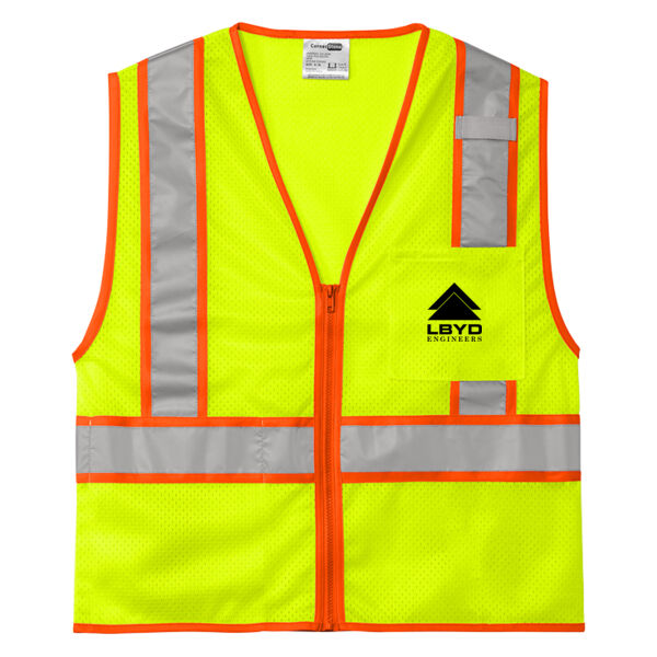 LBYD Printed  - &#174; Ansi 107 Class 2 Mesh Zippered Two Tone Vest Thumbnail