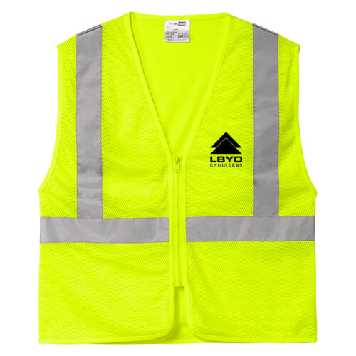 LBYD Printed  - &#174; Ansi 107 Class 2 Economy Mesh Zippered Vest Thumbnail
