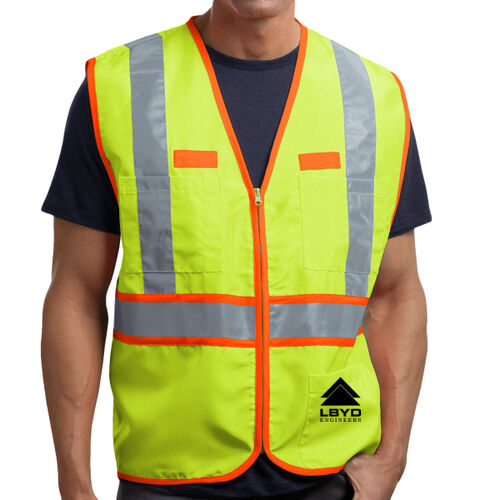 LBYD Printed  - Ansi 107 Class 2 Dual Color Safety Vest Thumbnail