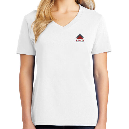 LBYD BR Logo - Ladies Core Cotton V Neck Tee Thumbnail
