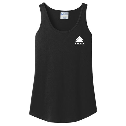 LBYD White Printed   - Ladies Core Cotton Tank Top Thumbnail