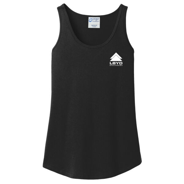 LBYD White Printed   - Ladies Core Cotton Tank Top Thumbnail